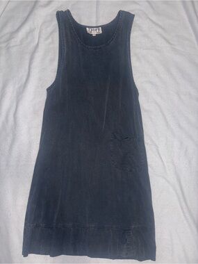 Cielo Washed Black Sleeveless Shift Dress